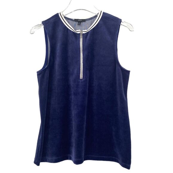 Anthropologie drew Blue Velour Athletic Zip Up Tank Size M - Picture 2 of 6